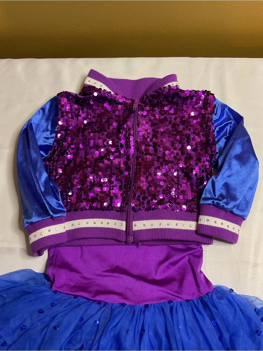 Weissman Purple and Blue Sequin Tutu Jacket Set